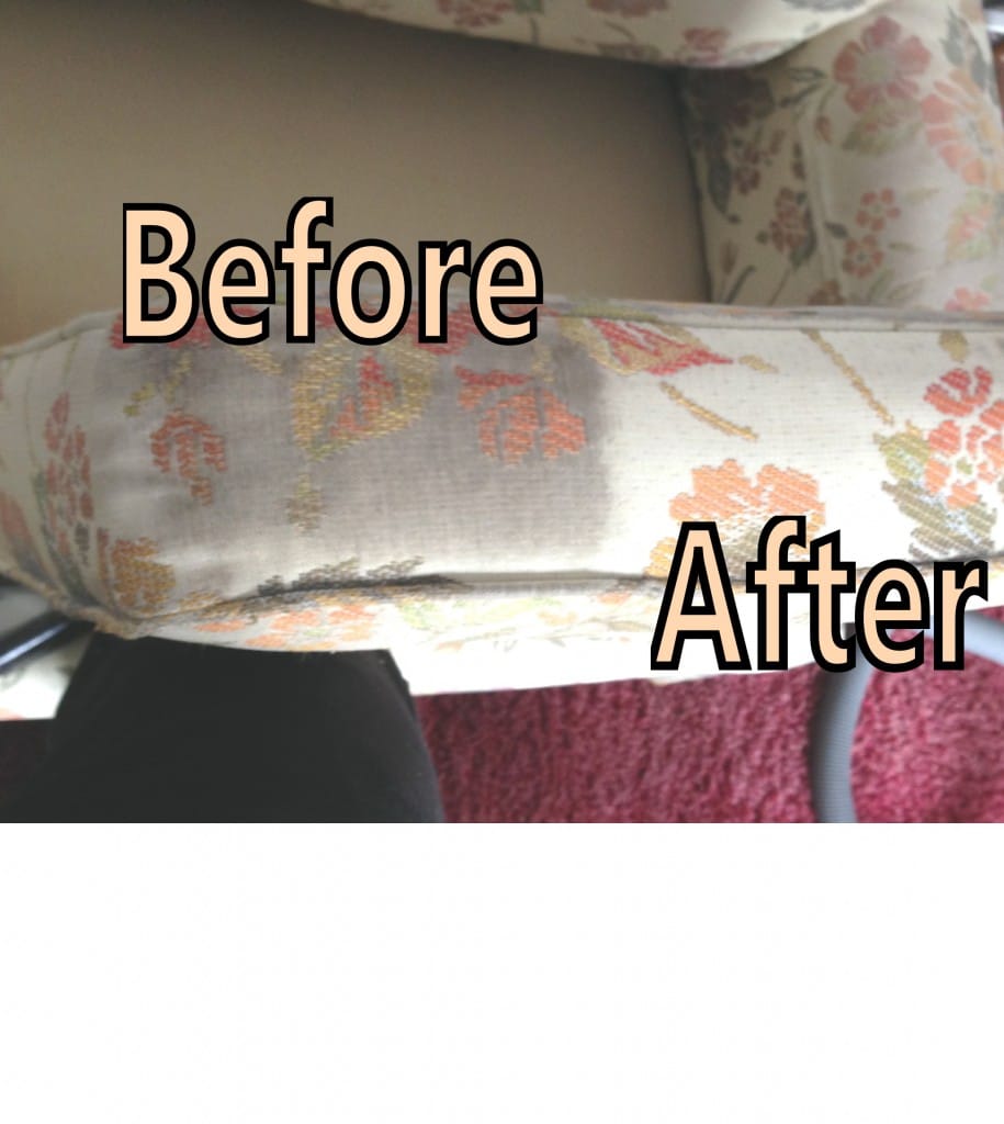 Flower Sofa our cleaning before and after with Text