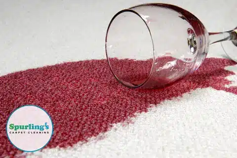 Carpet spot and stain removal Rochester NY: red wine stain on carpet